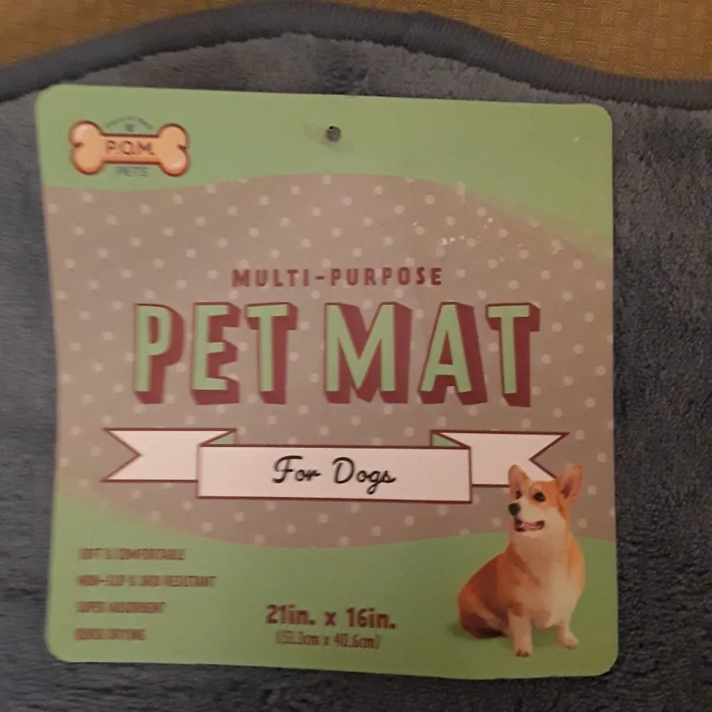 Piece of Mind P.O.M. Pets Multipurpose Pet Mat for Dogs Blue Color 21 x 16 In.
